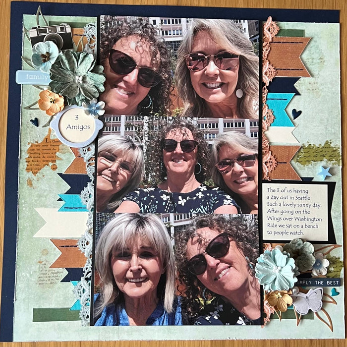 Three Amigos: Layout by Sue Crease