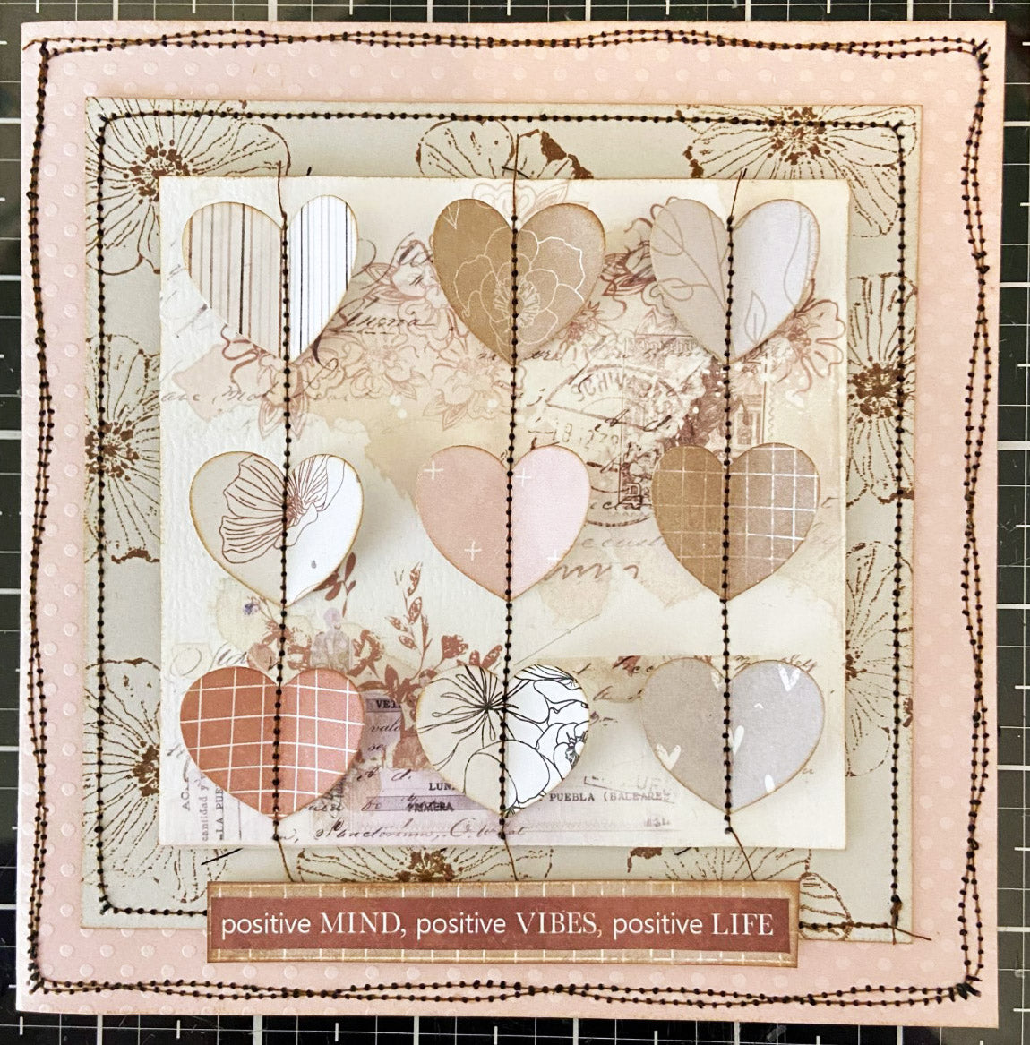 Postitive Hearts Card by SHARON NETTLESHIP