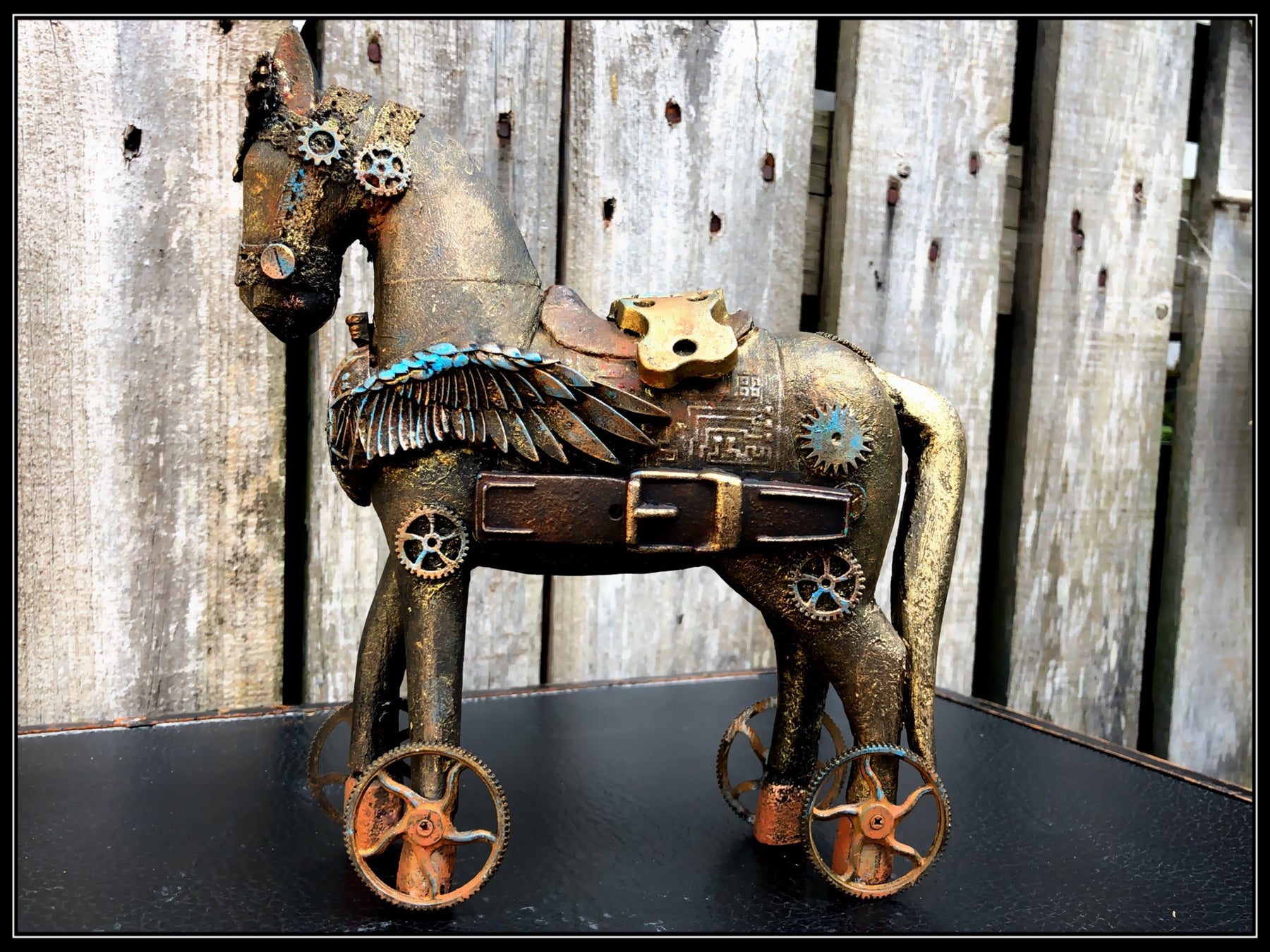 Wooden horse makeover by LOUISE CROSBIE