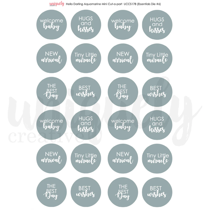 HELLO DARLING AQUAMARINE CUT-A-PART SHEET MINI