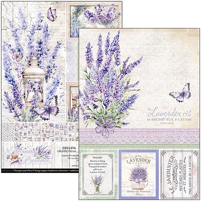 MORNING IN PROVENCE CREATIVE PAD A4 9/PKG