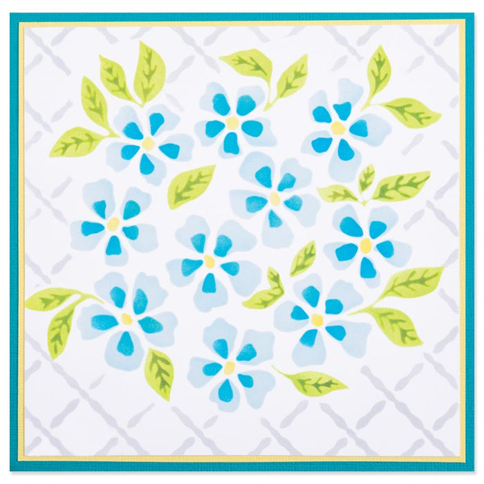 Sizzix Layered Stencils - Watercolor Flowers & Lattice