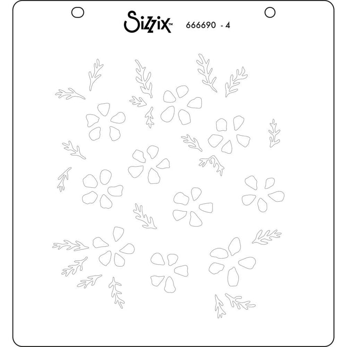 Sizzix Layered Stencils - Watercolor Flowers & Lattice