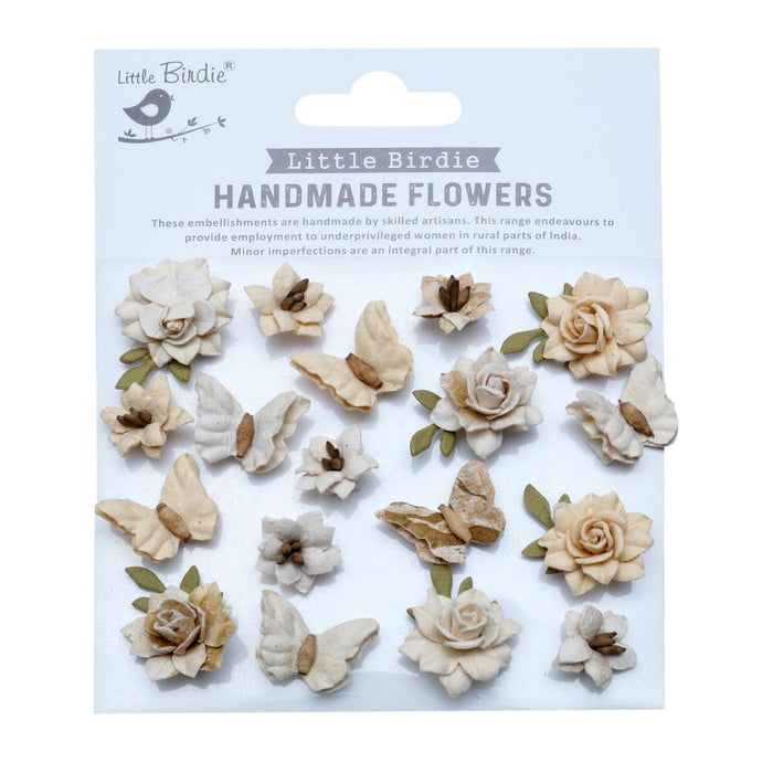 Little Birdie Cloria Paper Flowers - Ivory Pearl