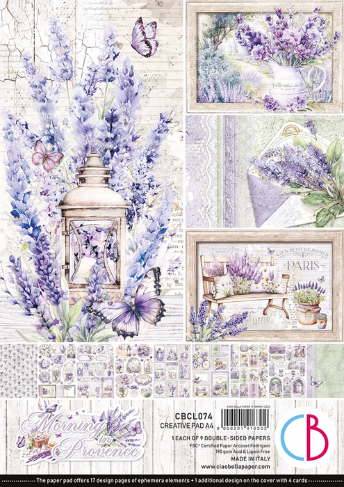 MORNING IN PROVENCE CREATIVE PAD A4 9/PKG