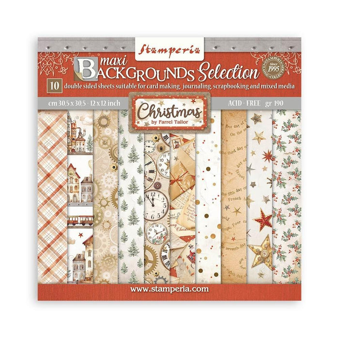 Gear Up For Christmas Backgrounds Paper Pad 12"X12"