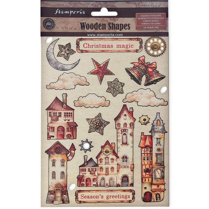 Wooden Shapes - Gear Up For Christmas Cozy Houses