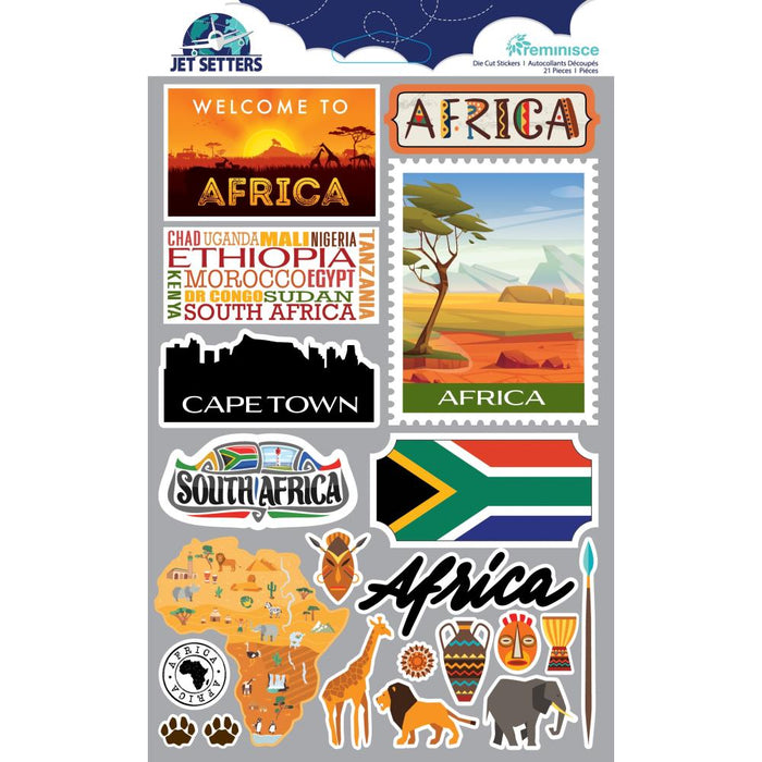 Jet Setters Dimensional Stickers - Africa