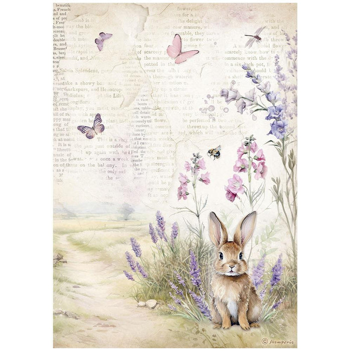 Rice Paper Sheet A4 - Lavender Bunny
