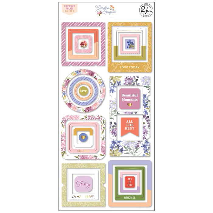 Garden Bouquet Chipboard Frames Stickers