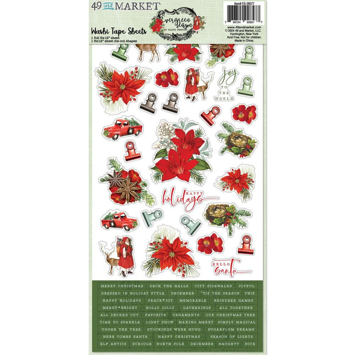 Evergreen Season Washi Sheets